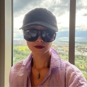 Vintage Black Suede Hat